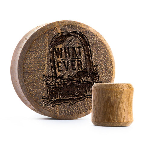Whatever Gravestone Plug / Gauge - Teak Wood | Flat Faced Double Flare
