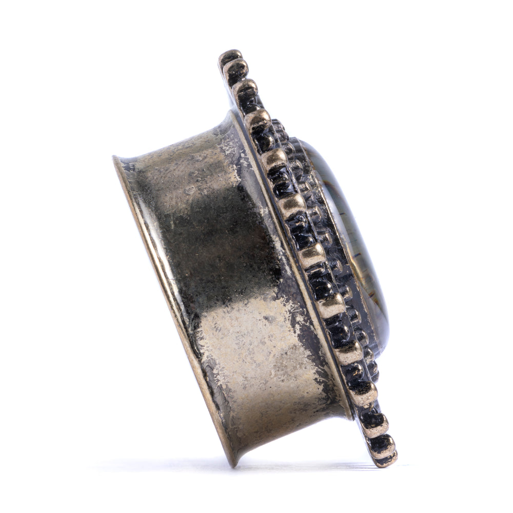 Rustikales Messing Abalone Plug / gauge