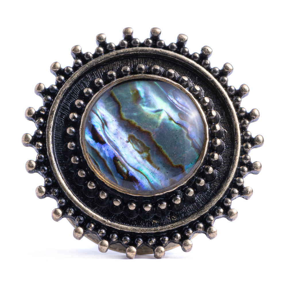 Rustikales Messing Abalone Plug / gauge