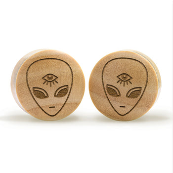 Seigaiha Pattern Plug / Gauge - Clear Glass | Flat Faced Double Flare