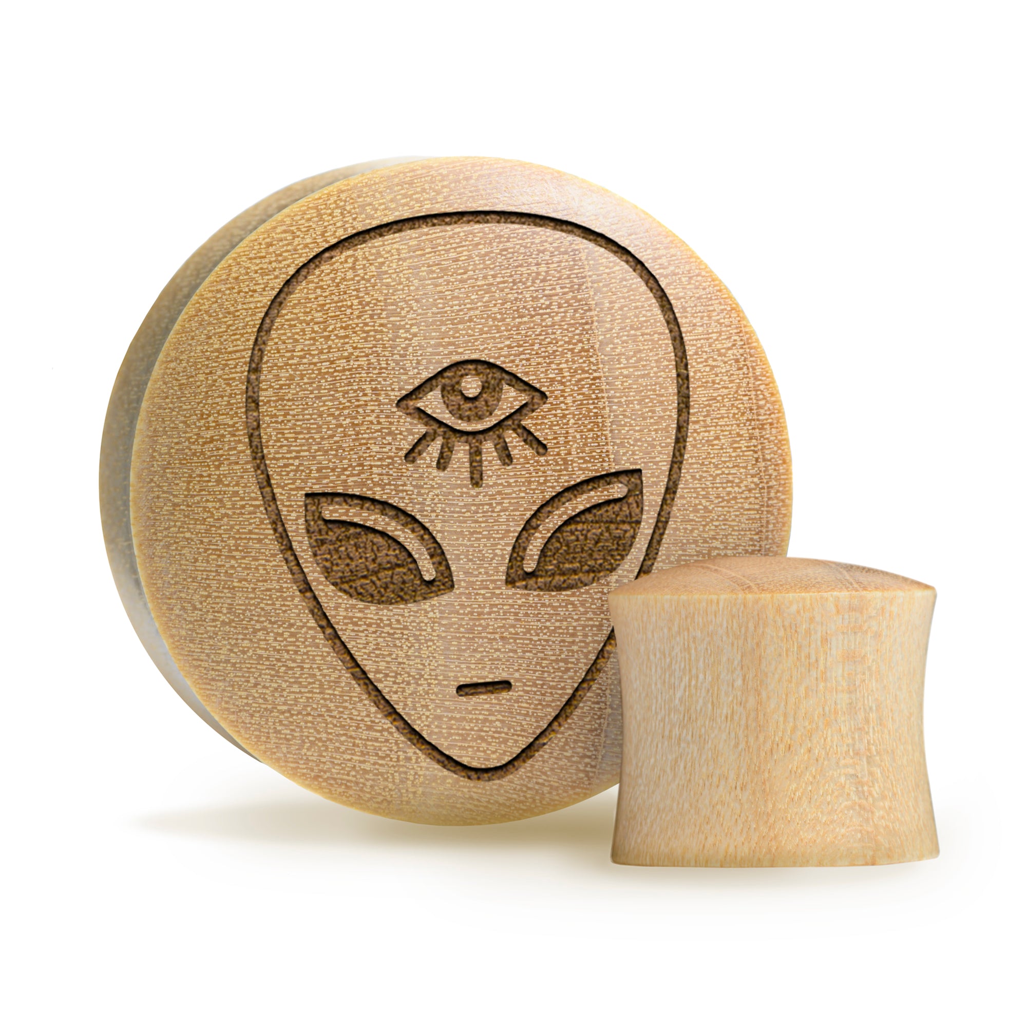 Alien Plug / gauge - Krokodilholz | Konvexe Doppelaufgeweitet
