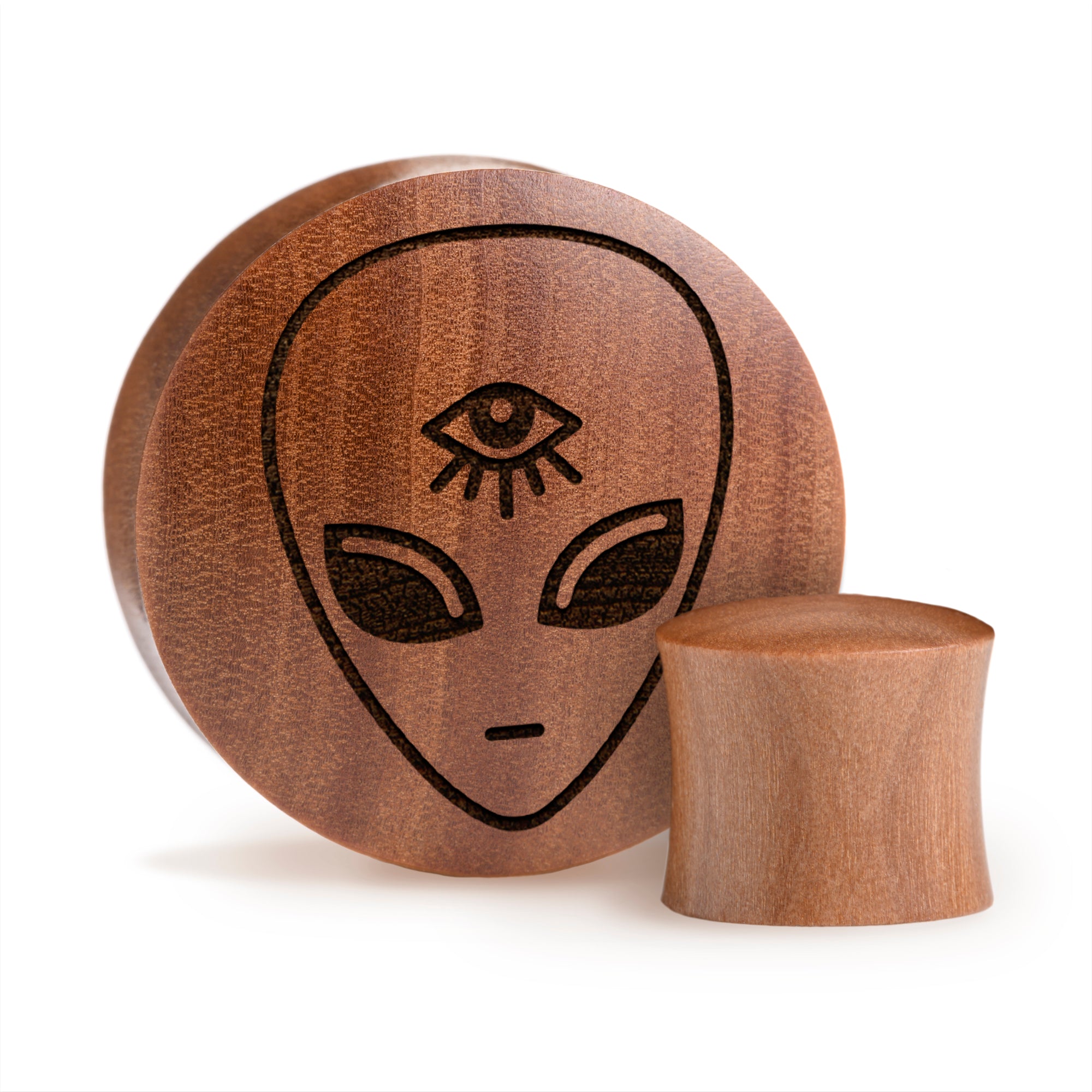 Alien Plug / Gauge - Saba Wood | Konvexe Doppelaufgeweitet