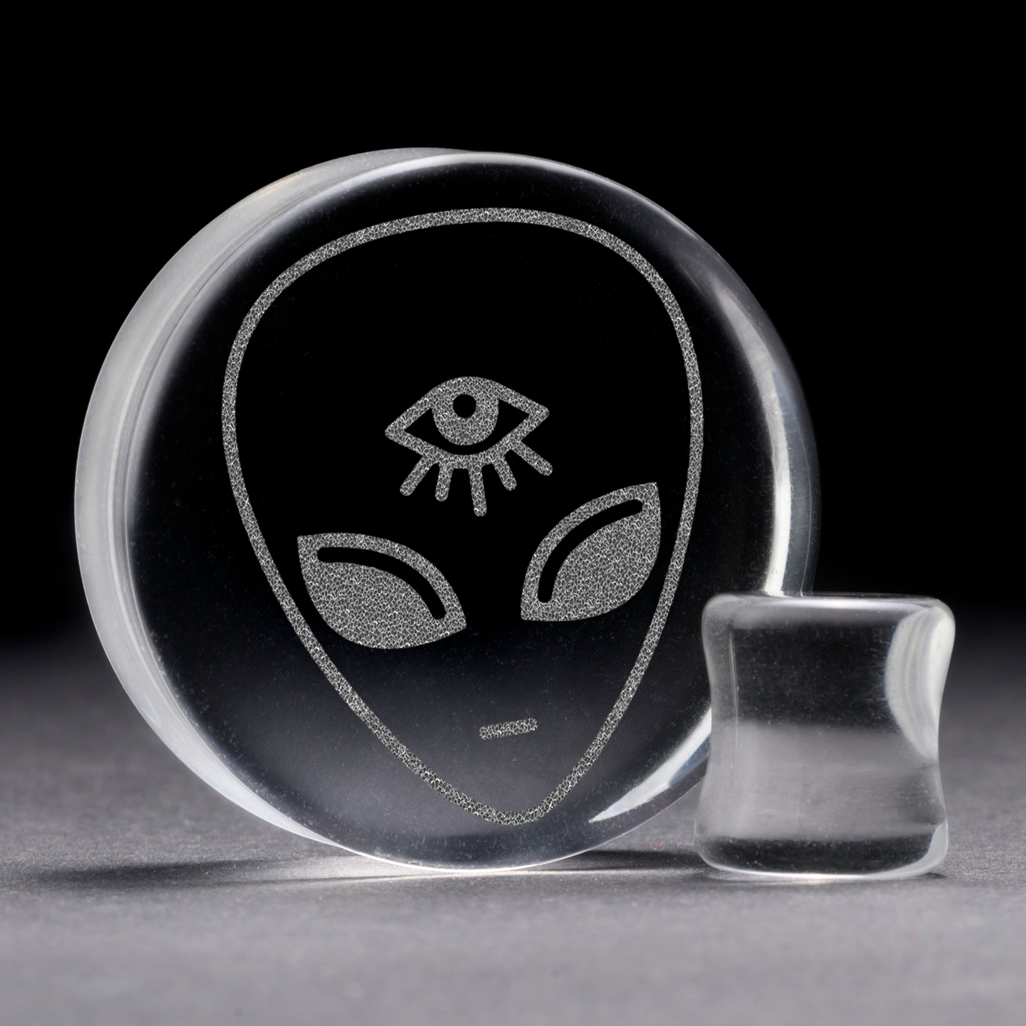 Alien Plug / Gauge - Clear Glass | Flat Faced Double Flare