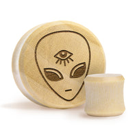 Alien Plug / gauge - Krokodilholz | Doppelaufgeweitet mit flachem Gesicht
