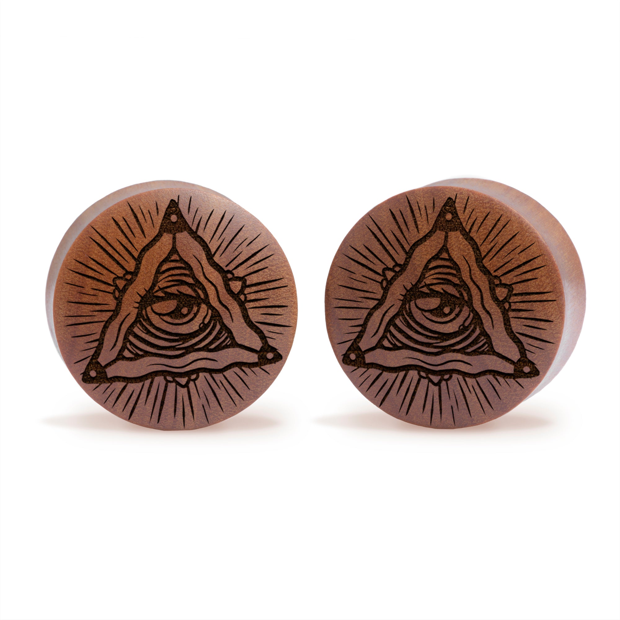 FU2 Heart Skull Plug / Gauge - Saba Wood | Convex Double Flare