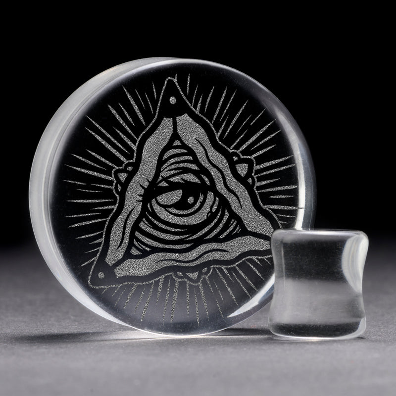 All Seeing Eye Plug / Jauge - Verre transparent | Double évasement à face plate