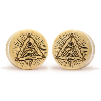 Avocado  Plug / Gauge - Teardrop Crocodile Wood | Flat Faced Double Flare