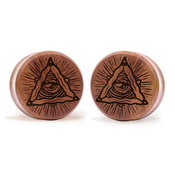 Linienmandala Zierstattoo Plug / gauge - klares Glas | Doppelaufgeweitet mit flachem Gesicht
