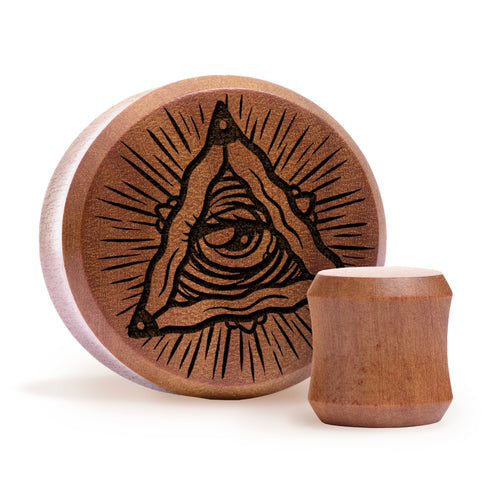 Alle sehen Augenplug / gauge - Saba Wood | Doppelaufgeweitet mit flachem Gesicht