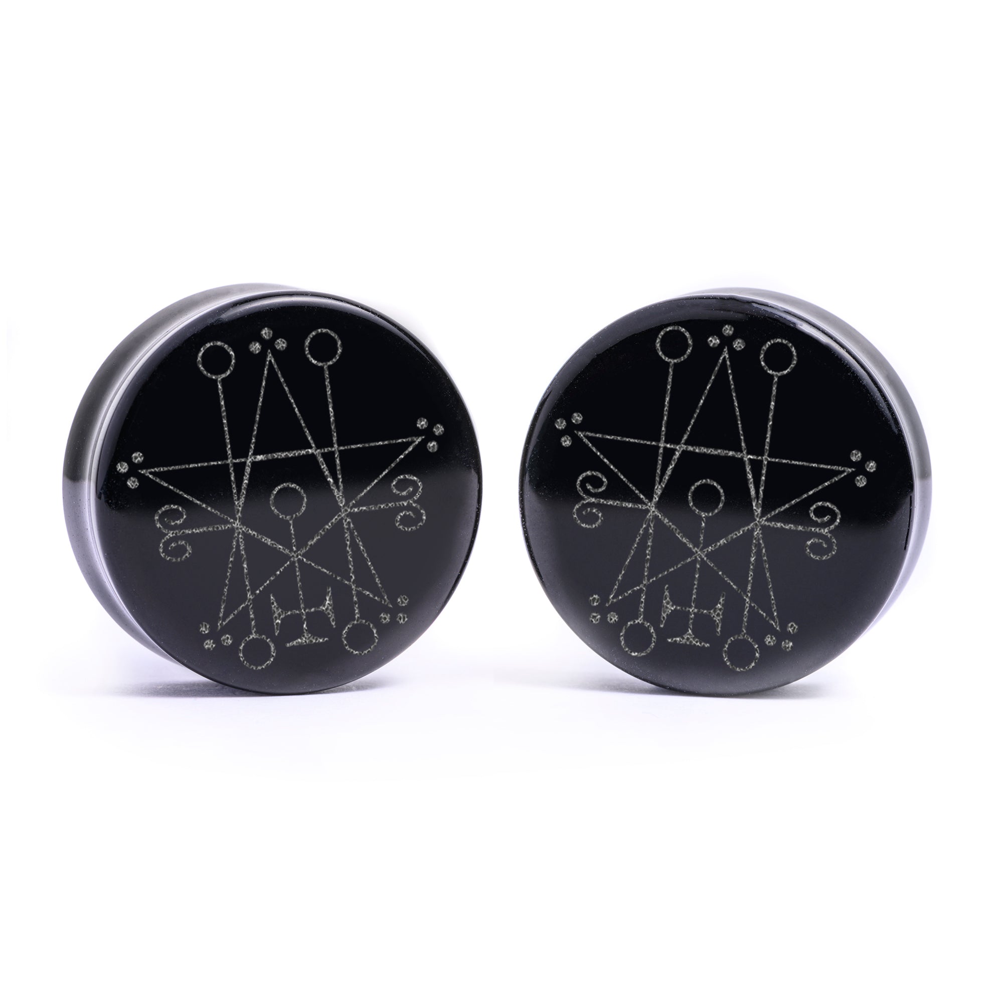 Alternative Black Net Jasper Stone Plug / Gauge