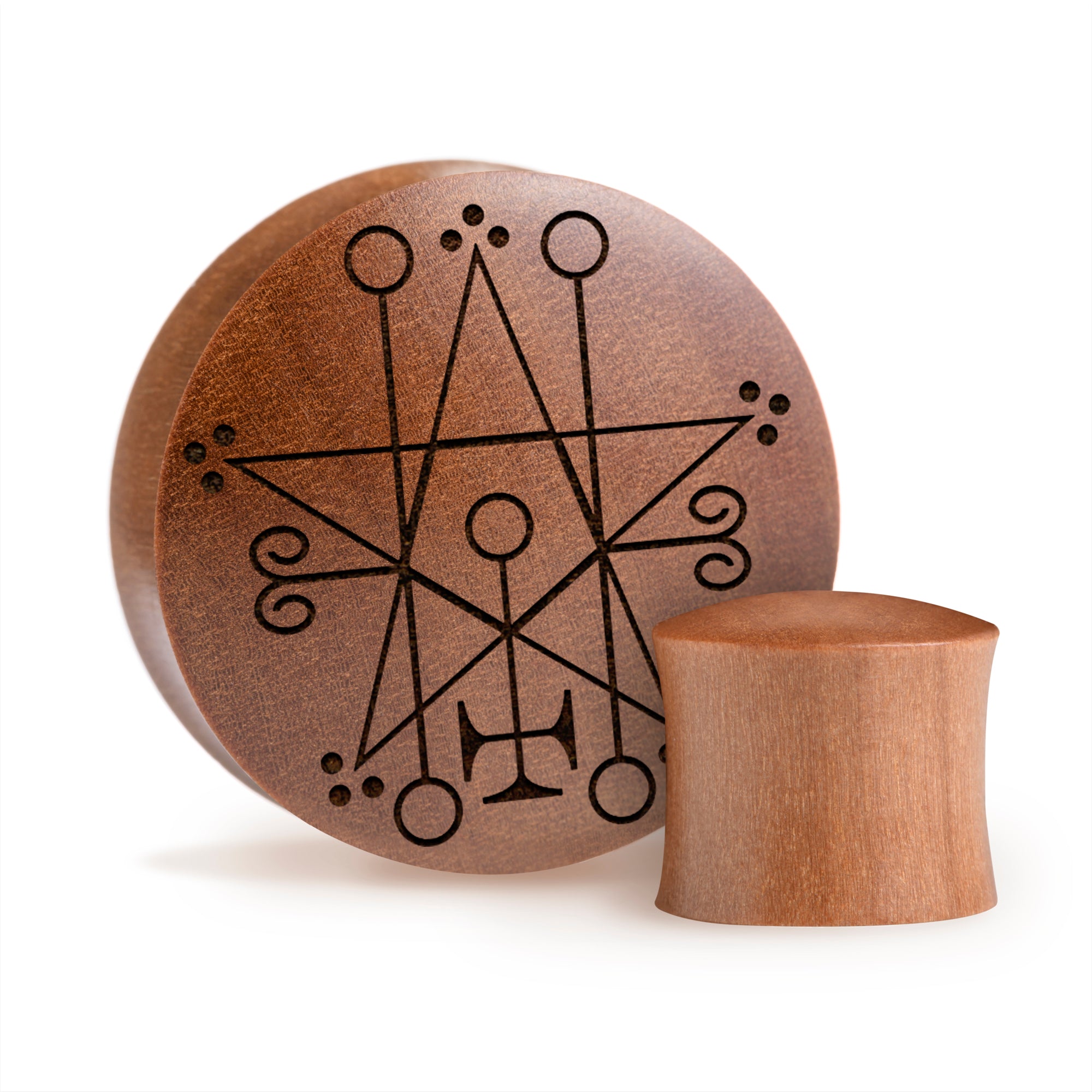 Astaroth Satanic Plug / Gauge - Saba Wood | Konvexe Doppelaufgeweitet