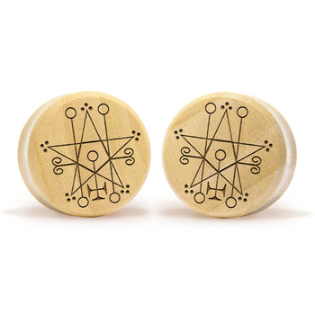 Astaroth Satanic Plug / Gauge - Crocodile Wood | Flat Faced Double Flare