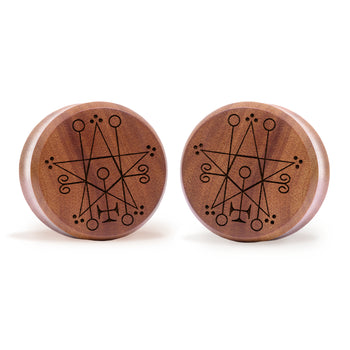 Snowflake Plug / Gauge - Saba Wood | Doppelaufgeweitet mit flachem Gesicht