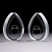 Plug avocat / jauge - Goutte en verre transparent | Double évasement à face plate