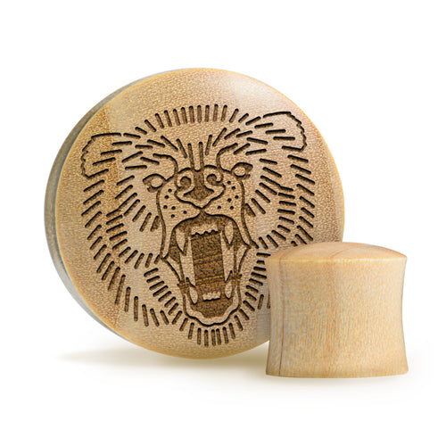 Bear Plug / Gauge - Crocodile Wood | Convex Double Flare