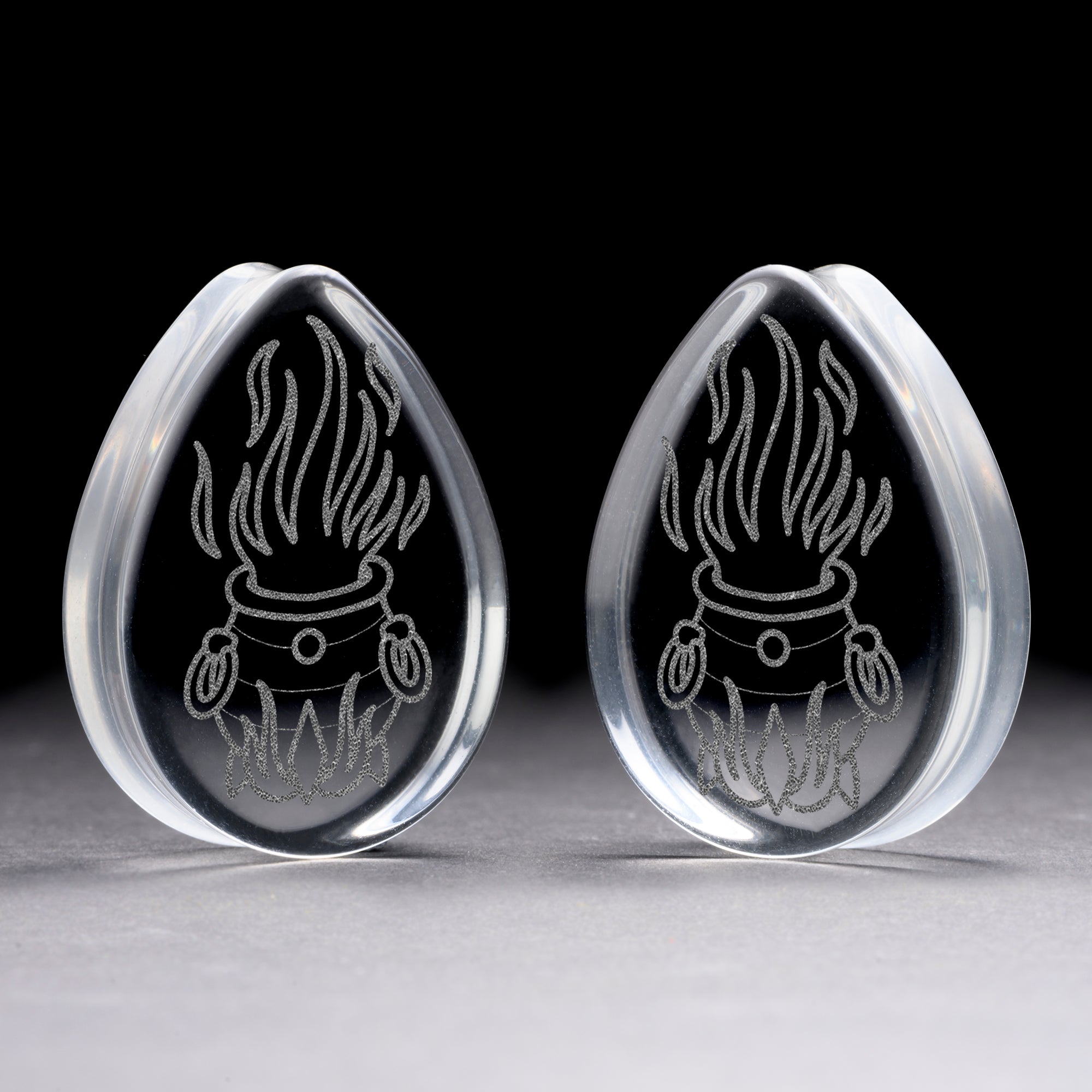 Linework Mandala Ornamental Tattoo Plug / Gauge - Saba Wood | Flat Faced Double Flare