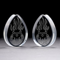 Plug pour chaudron / Jauge - Verre transparent en forme de goutte | Double collerette à face plate