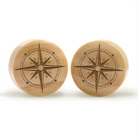 Compass Plug / gauge - Krokodilholz | Konvexe Doppelaufgeweitet