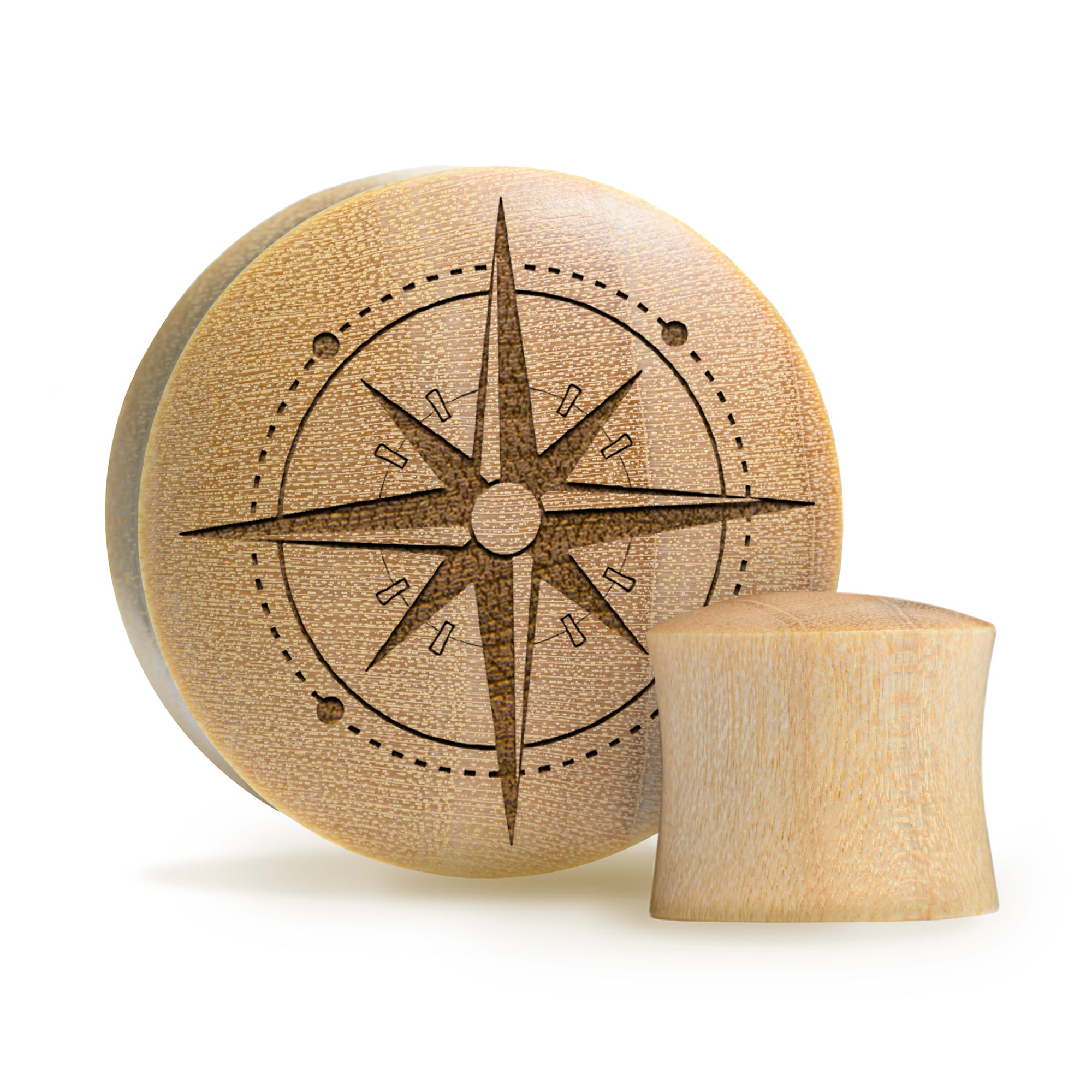 Compass Plug / gauge - Krokodilholz | Konvexe Doppelaufgeweitet