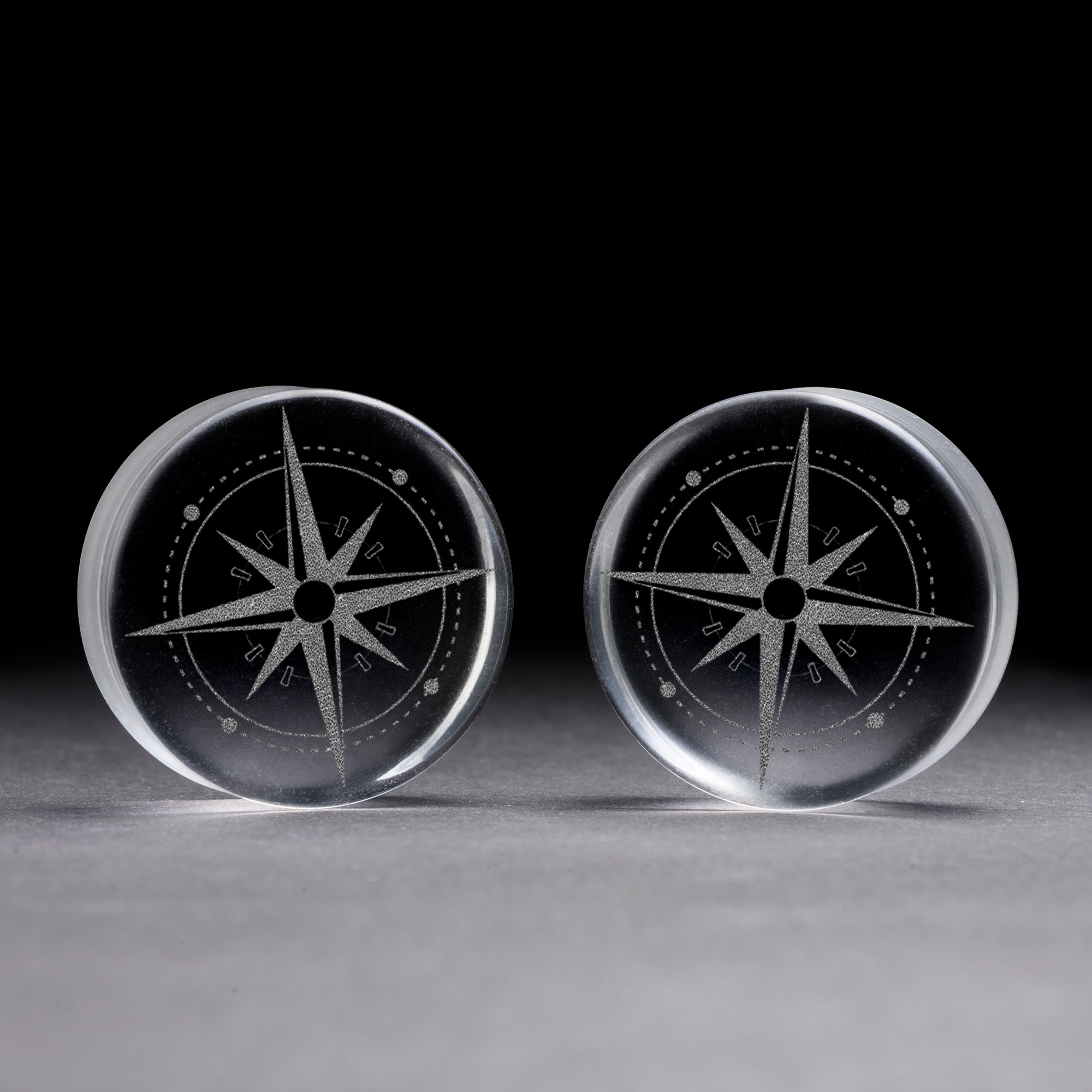 Happy Face Plug / Gauge - Clear Glass | Flat Faced Double Flare