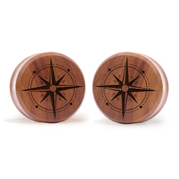 Ohm Plug / Gauge - Saba Wood | Doppelaufgeweitet mit flachem Gesicht