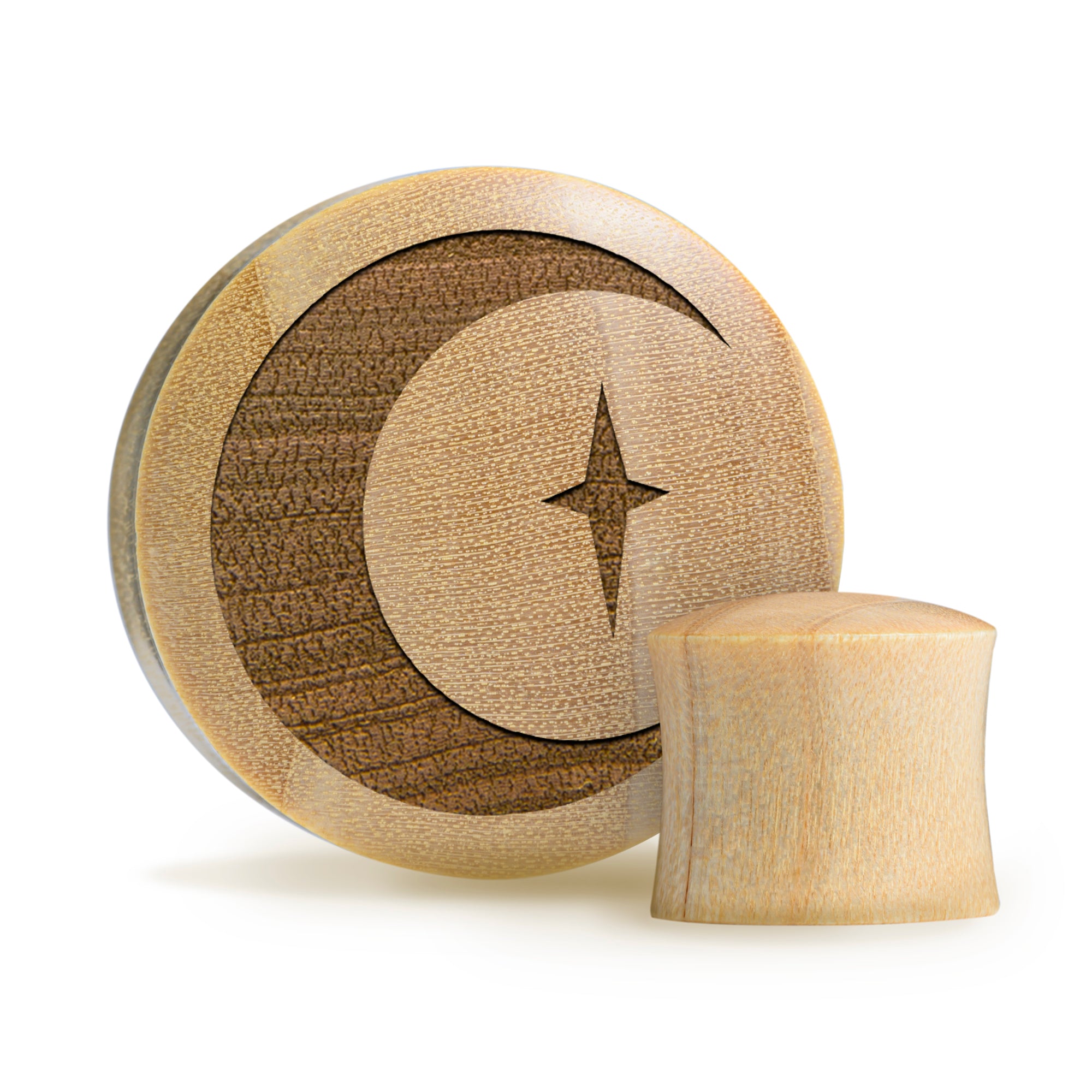 Crescent Moon Plug / Gauge - Krokodilholz | Konvexe Doppelaufgeweitet