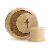Crescent Moon Plug / Gauge - Krokodilholz | Konvexe Doppelaufgeweitet