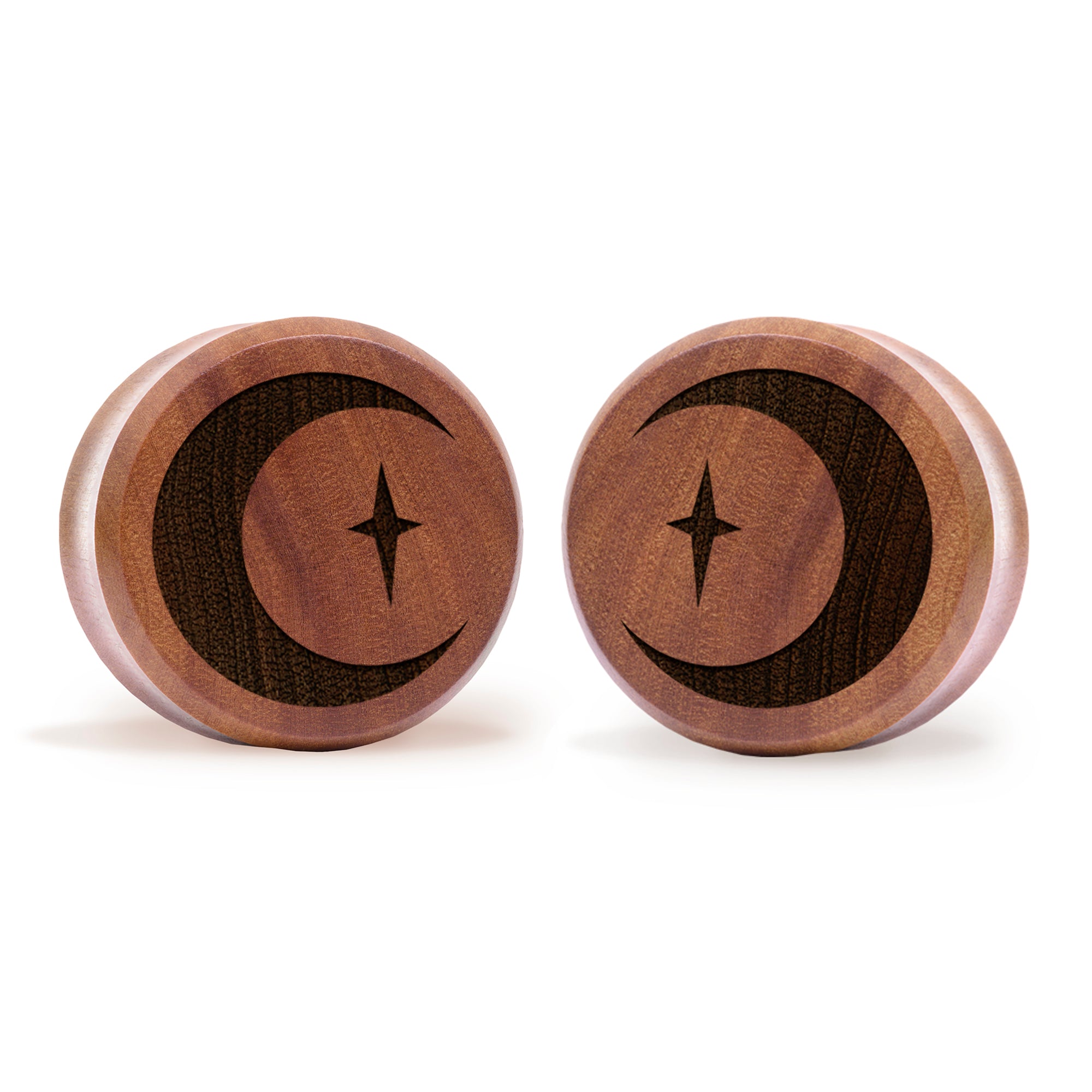Unalome Plug / Gauge - Teardrop Saba Wood | Flat Faced Double Flare