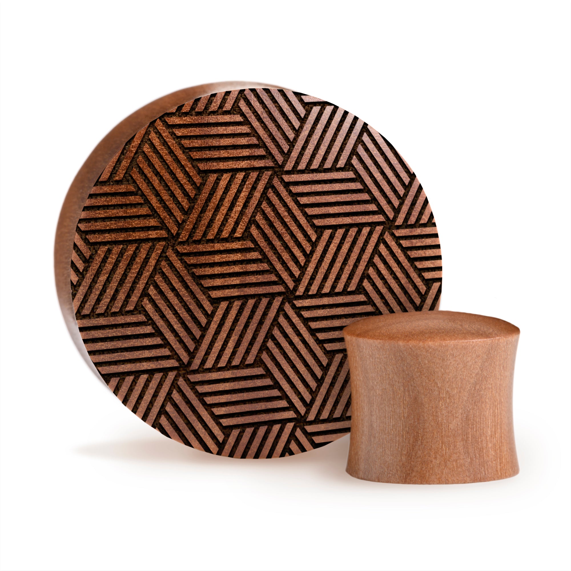 Cross Hatch Plug / Gauge - Saba Wood | Convex Double Flare