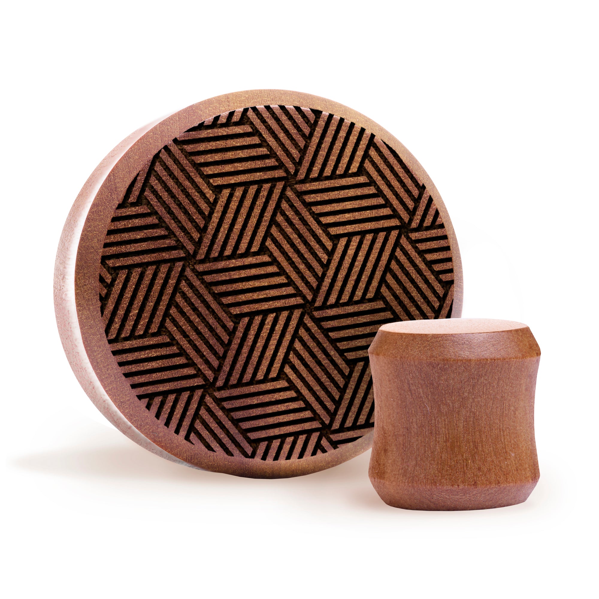 Cross Hatch Plug / Gauge - Saba Wood | Flat Faced Double Flare