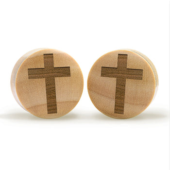 Seigaiha Pattern Plug / Gauge - Clear Glass | Flat Faced Double Flare