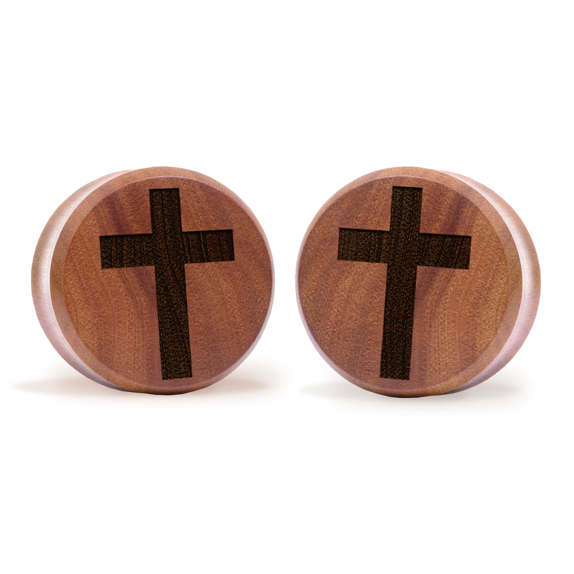 Cross Plug / Gauge - Saba Wood | Flat Faced Double Flare