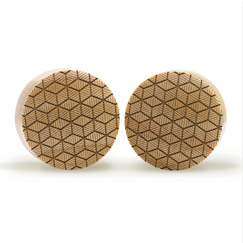 Cuboid Plug / Gauge - Crocodile Wood | Convex Double Flare