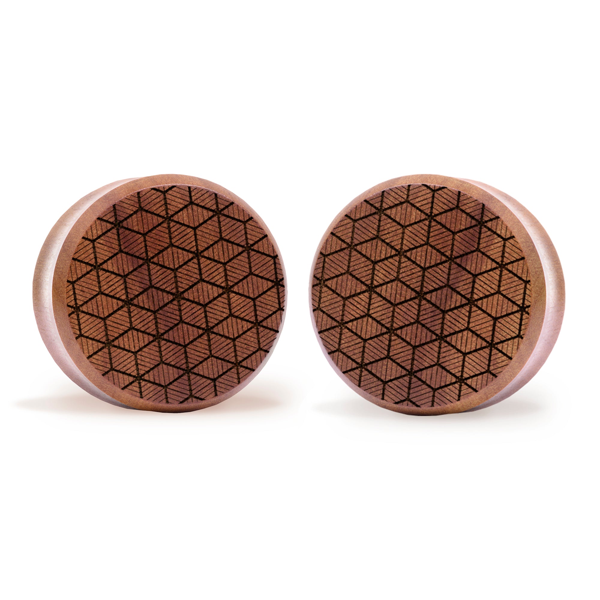 Cuboid Plug / Gauge - Saba Wood | Flat Faced Double Flare
