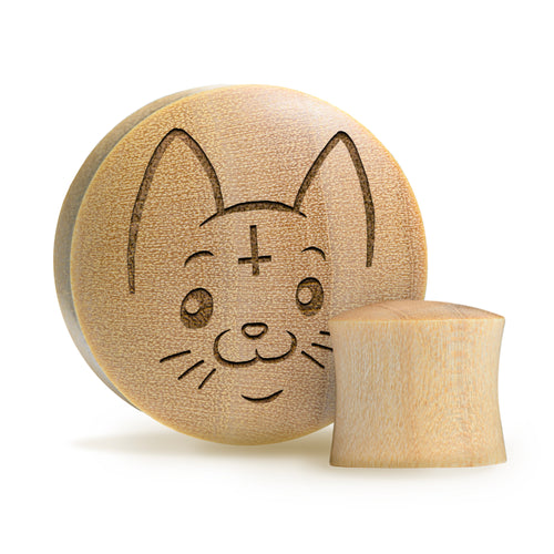Cult Cat Plug / gauge - Krokodilholz | Konvexe Doppelaufgeweitet