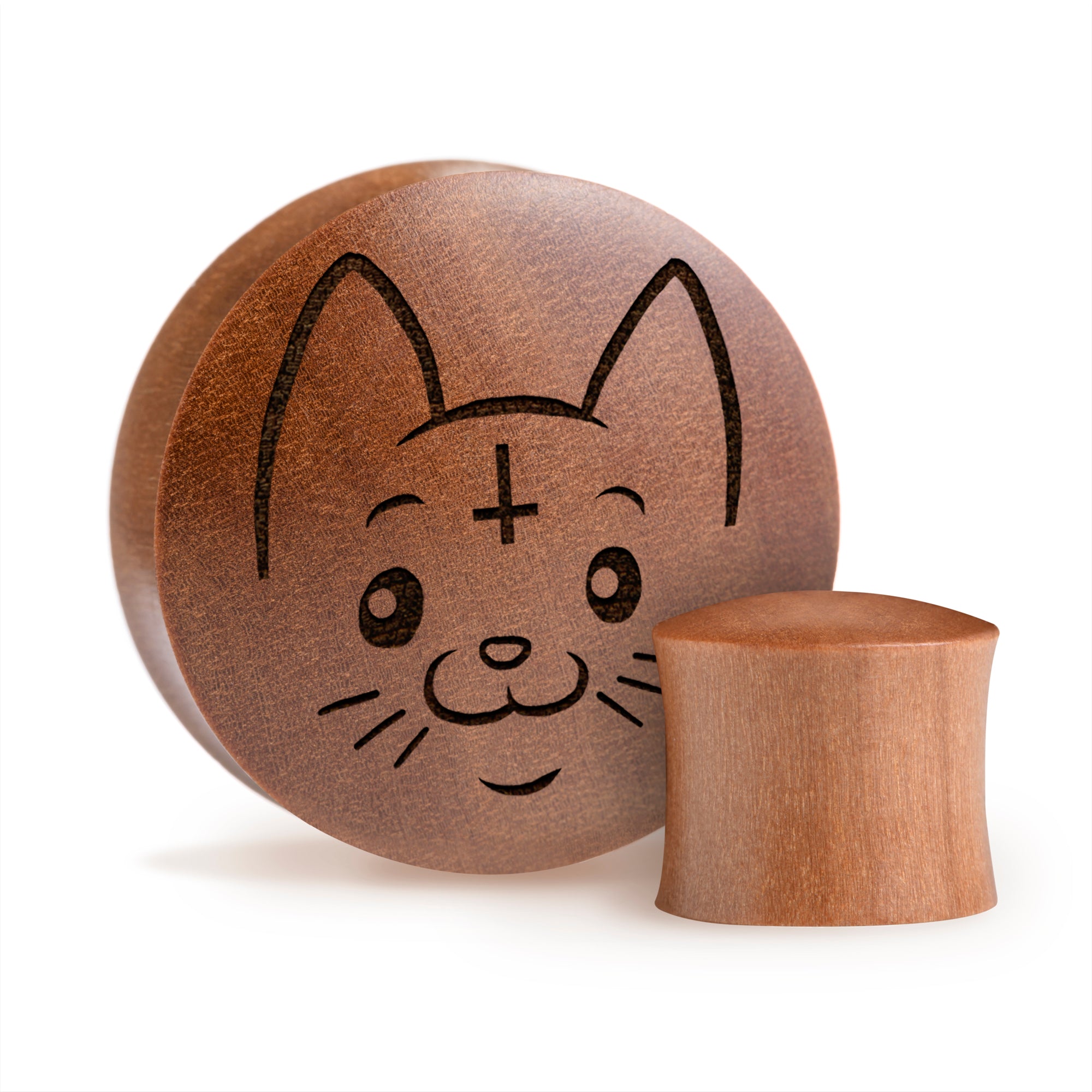 Cult Cat Plug / gauge - Saba Wood | Konvexe Doppelaufgeweitet