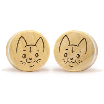 Libra -Tierkreis -plug / Gauge - Saba Wood | Konvexe Doppelaufgeweitet