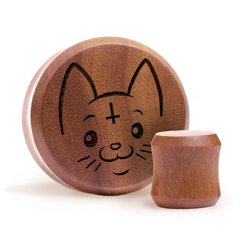 Cult Cat Plug / Gauge - Saba Wood | Flat Faced Double Flare