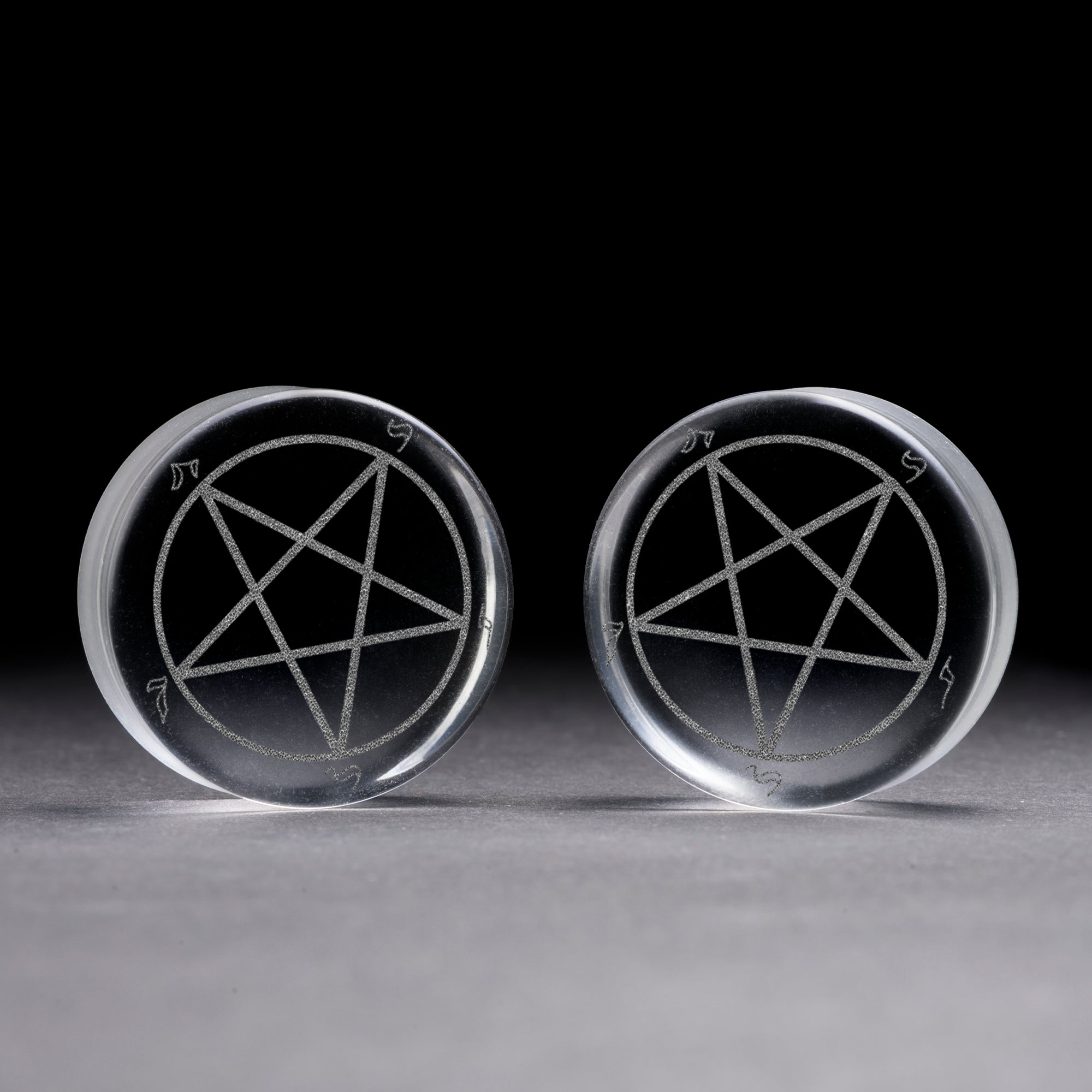 Snake Skull Plug / Gauge - Clear Glass | Flat Faced Double Flare