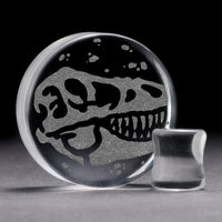 Plug Dinosaure T-Rex / Calibre - Verre Transparent | Double Flare à Face Plate