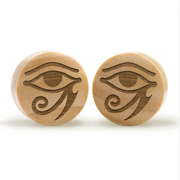 Egyptian Plug / Gauge - Crocodile Wood | Convex Double Flare