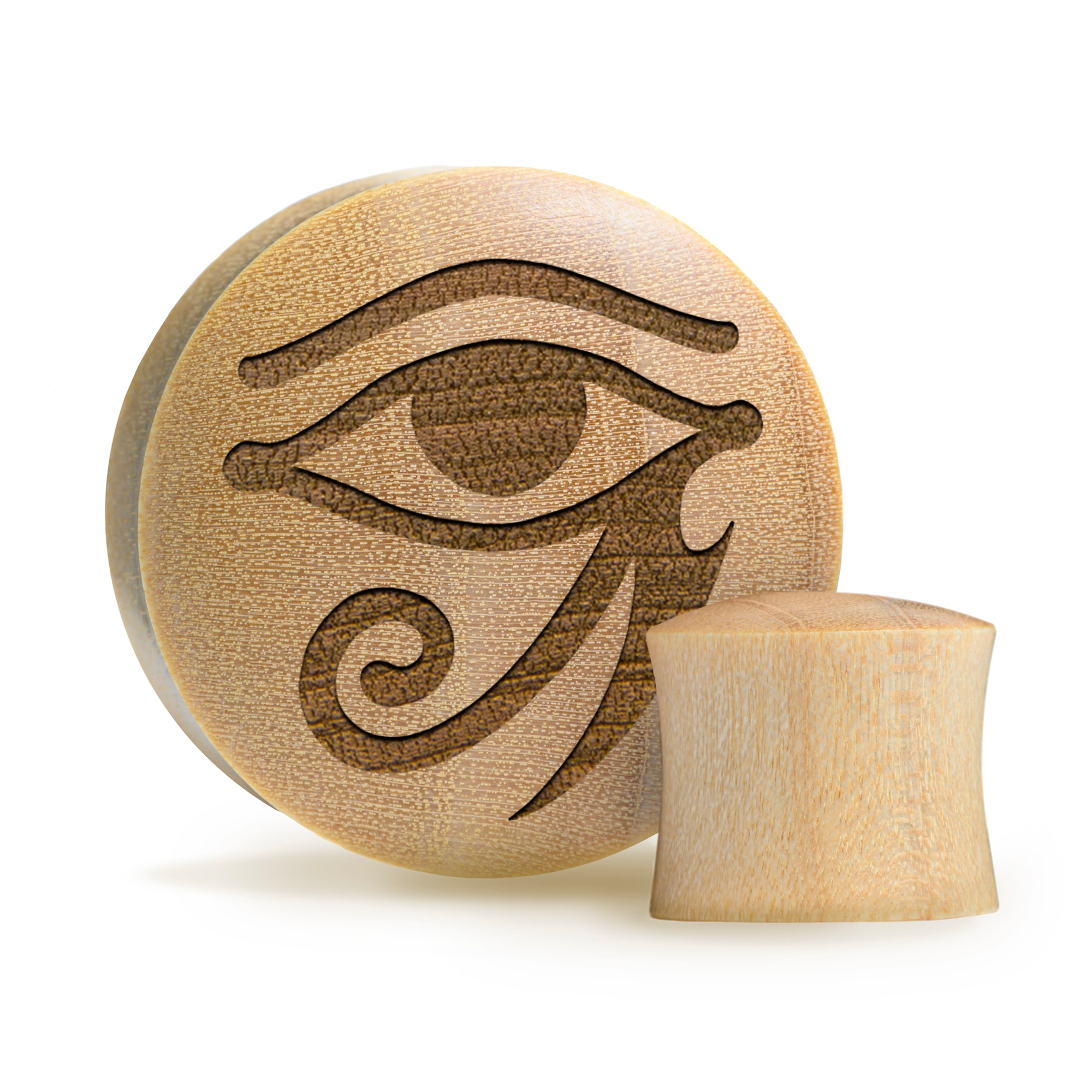 Egyptian Plug / Gauge - Crocodile Wood | Convex Double Flare - Lasered To Order In House At Custom Plugs HQ