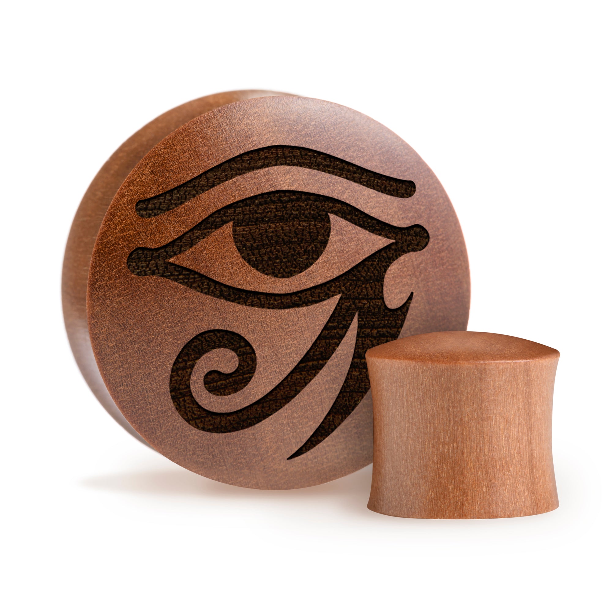 Egyptian Plug / Gauge - Saba Wood | Convex Double Flare - Lasered To Order In House At Custom Plugs HQ