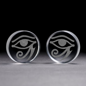 Starburst Mandala Zierstattoo Plug / gauge - klares Glas | Doppelaufgeweitet mit flachem Gesicht
