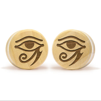 Egyptian Plug / Gauge - Crocodile Wood | Flat Faced Double Flare