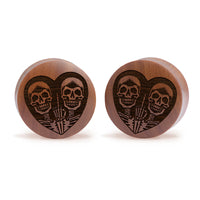 FU2 Herzschädel Plug / gauge - Saba Wood | Konvexe Doppelaufgeweitet