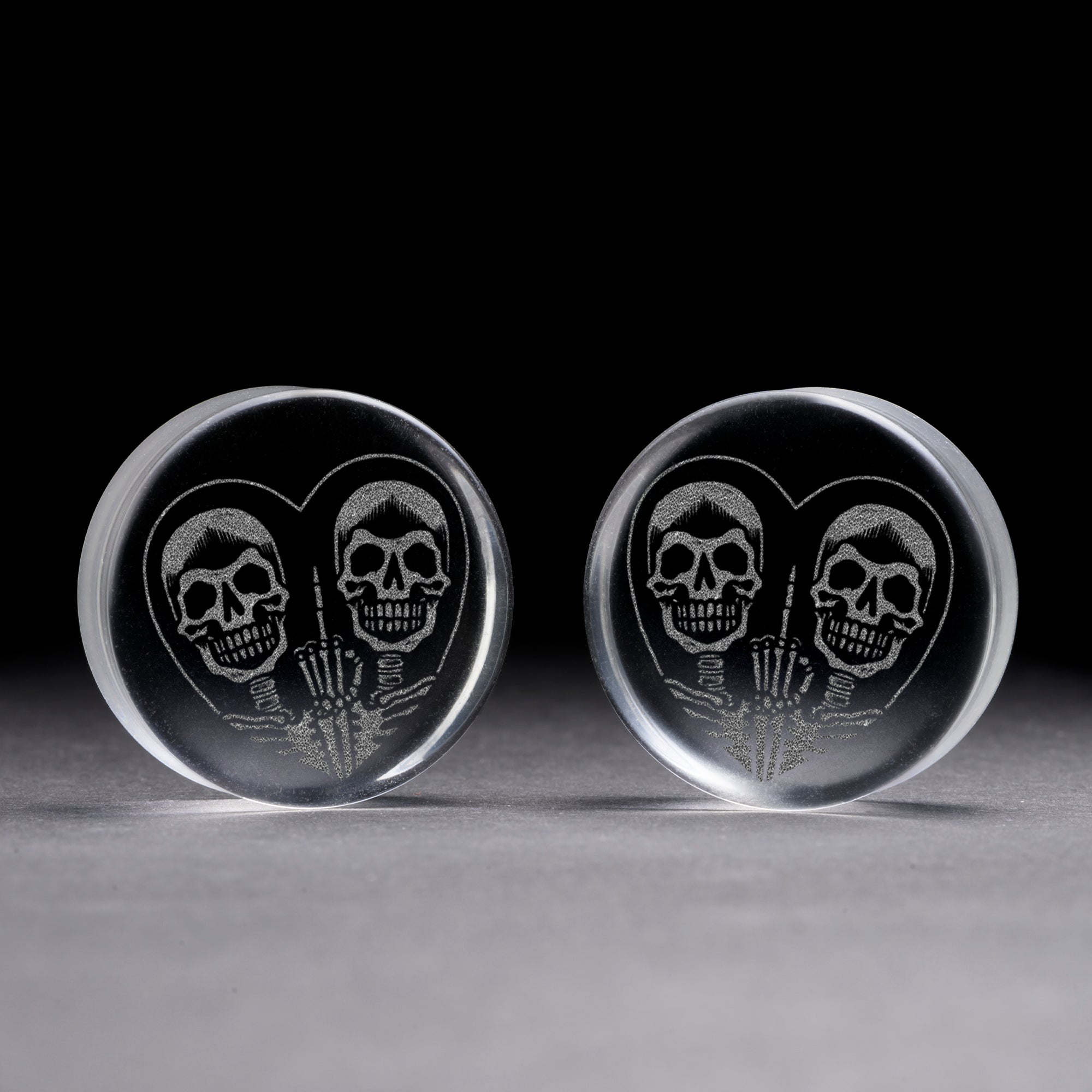 Kitsune Fox Mask Plug / Gauge - Black Glass | Flat Faced Double Flare