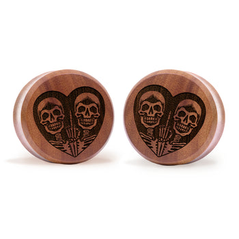 Kitsune Fox Mask Plug / Gauge - Schwarzes Glas | Doppelaufgeweitet mit flachem Gesicht