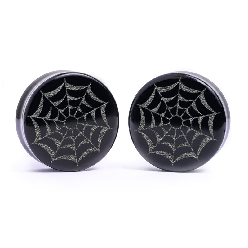 Web Plug / Calibre - Verre noir | Double flare à face plate
