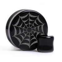Web Plug / Calibre - Verre noir | Double flare à face plate